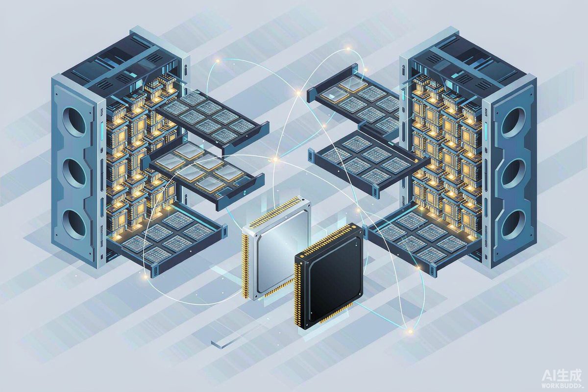 数据中心内大量 CPU 处理器,象征 Agent 时代算力需求从 GPU 转向 CPU