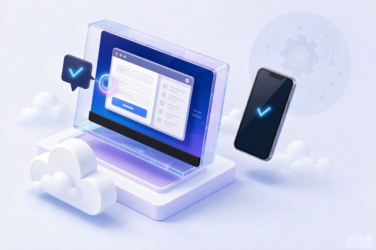 Muse 云端虚拟机概念图:AI 在云电脑的浏览器里替用户处理任务,手机关机后任务继续运行
